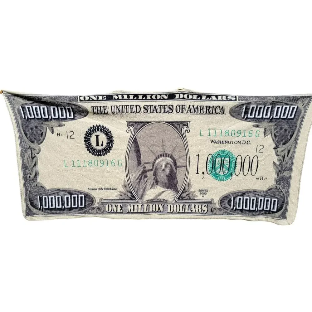 One Million Dollar Bill Thin Fleece Throw 33